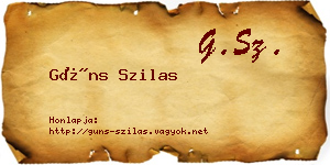 Güns Szilas névjegykártya